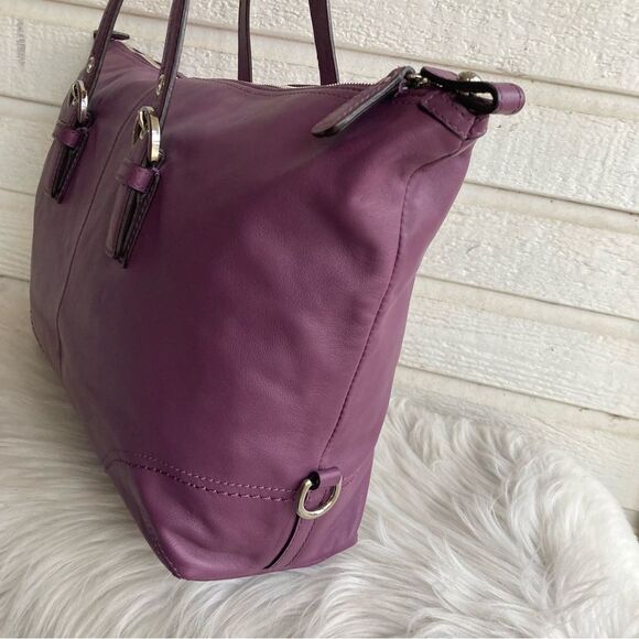 COACH Purple Ashley Carryall Tote Shoulder Bag Madison Gallery Laptop Work 17220 - Picture 4 of 11